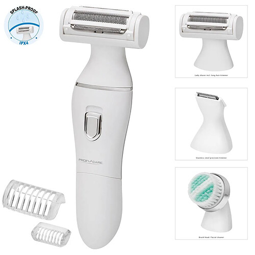 Ensemble de beauté pour femmes rasoir pour le corps, précision, nettoyant visage, , Blanc, Proficare, LBS 3001