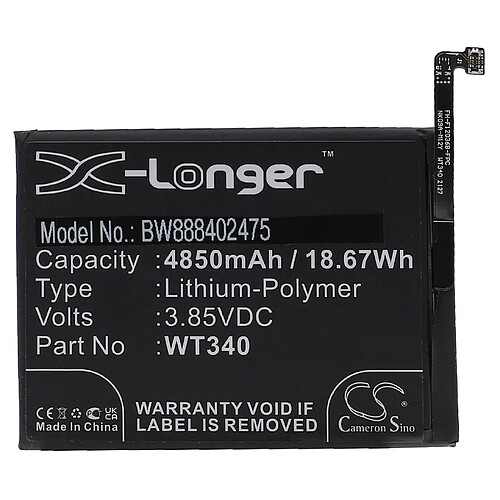 vhbw Batterie remplacement pour Nokia WT340 pour téléphone portable (4850mAh, 3,85V, Li-polymère)