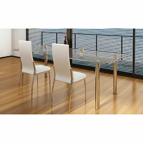 Maison Chic Lot de 2 Chaises à manger,Chaise pour cuisine,Solide Structure blanc similicuir -MN83346