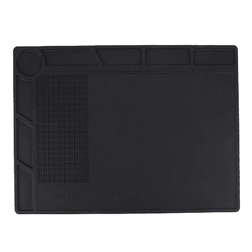 Wewoo Tapis de travail noir Plate-forme de maintenance Haute température résistant à la chaleur isolant de réparation avec vis, taille: 35cm x 25cm