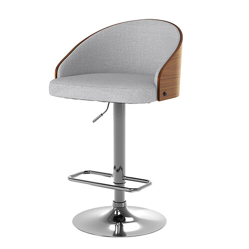 Rendez Vous Deco Chaise de bar Carmelo gris clair 63/84 cm