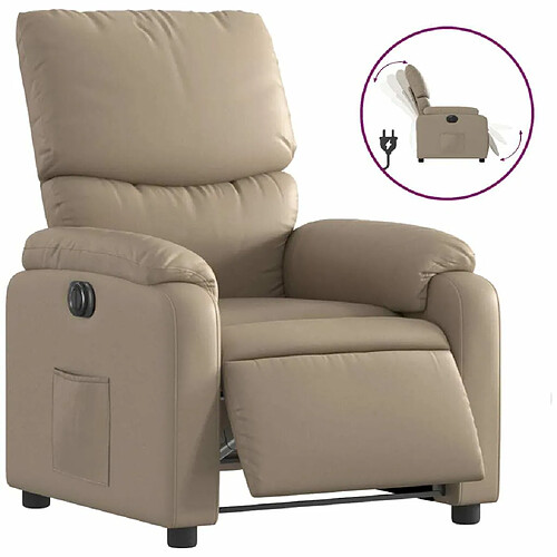 Maison Chic Fauteuil Relax pour salon, Fauteuil inclinable électrique Cappuccino Similicuir -GKD50589