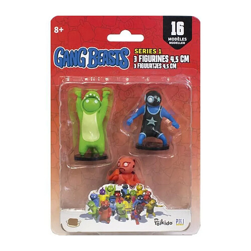 Gang Beasts - 3 Figurines de 4,5 cm - Lot 1 - Figurines de Collection - Jeux Vidéos - Lansay