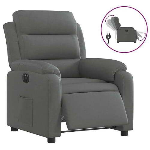 Maison Chic Fauteuil Relax pour salon, Fauteuil inclinable électrique Gris foncé Tissu -GKD29133