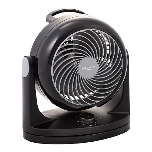 Iris Ohyama Ventilateur Silencieux de Bureau avec Oscillation - Woozoo - HD18, Plastique, Noir, 34 W, 23m², 29 x 19 x 31 cm