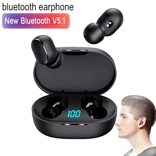 GUPBOO Écouteurs stéréo TWS sans fil E6S avec prise en charge Bluetooth 5.0 et casque sans fil micro