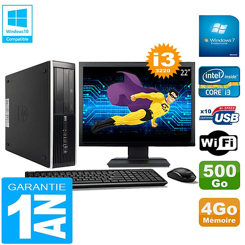 PC HP Compaq Pro 6300 SFF I3-3220 4Go 500Go Graveur DVD Wifi W7 Ecran 22" · Occasion