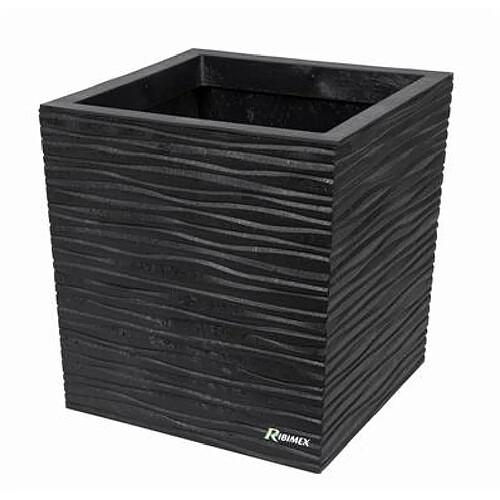 Ribimex Pot fleurs 'serena' 34x34 hauteur 36cm gris en caoutchouc recyclé