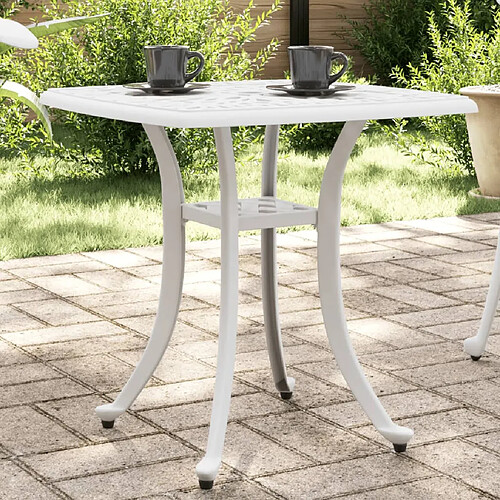 vidaXL Table de jardin blanc 53x53x53 cm aluminium coulé