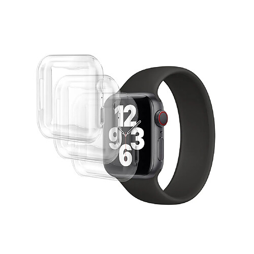 Eko Pack de 3 Coques pour Apple Watch 38mm Protection Intégrale en TPU Transparent