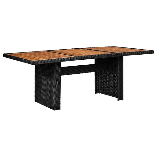 vidaXL Table à manger de jardin Noir 200x100x74 cm Résine tressée