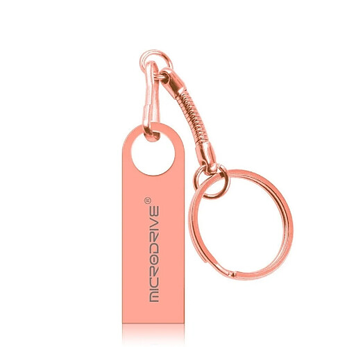 Wewoo Clé USB Disque U haute vitesse imperméable en métal MicroDrive 128 Go USB 2.0 Rose