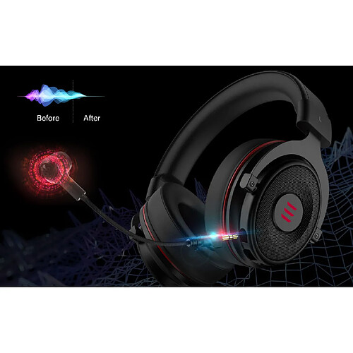 Universal Casque casque Gamer 7.1 Enveloppe casque filaire stéréo avec microphone Lampe LED USB