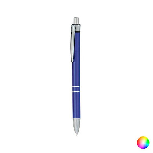 Totalcadeau Stylo en aluminium à mécanisme bouton à bille encre bleu Couleur - Noir pas cher