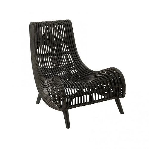 Inside 75 Fauteuil Desing RAITRA en rotin noir