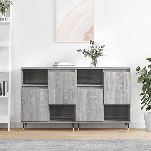 Maison Chic Ensemble de 2 Buffets,commode,console pour rangement sonoma gris bois d'ingénierie -MN86239