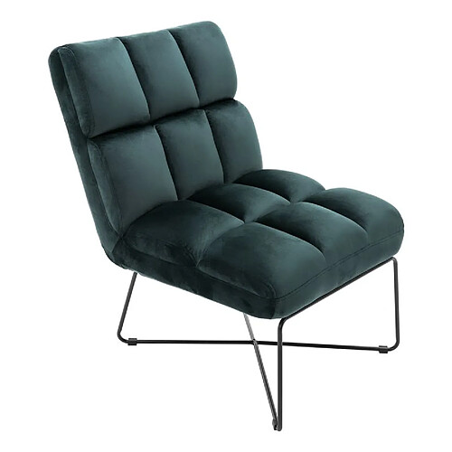 But Fauteuil LOU tissu velours vert foncé