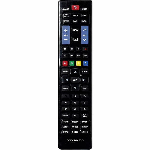 Télécommande Universelle pour Samsung et LG, Compatible avec les Smart TV, , Noir, Vivanco, RR220IR