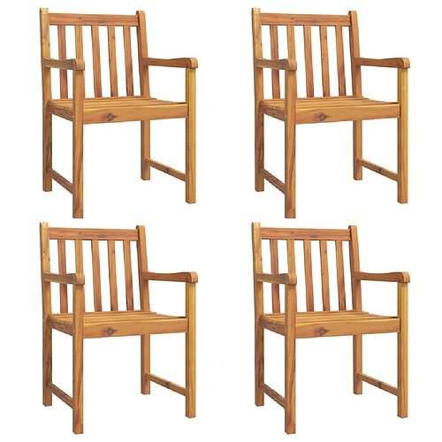 Maison Chic Lot de 4 Chaises de jardin,Fauteuil d'extérieur 56x55,5x90 bois massif d'acacia -MN54991