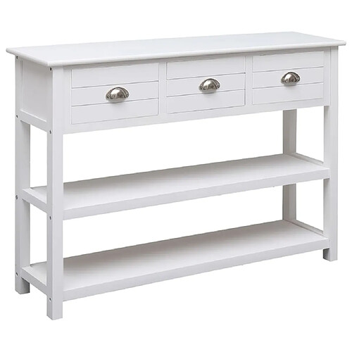 Maison Chic Buffet,Meuble de Rangement,commode pour salon,Cuisine Blanc 108x30x76 cm Bois de Paulownia massif -MN36192