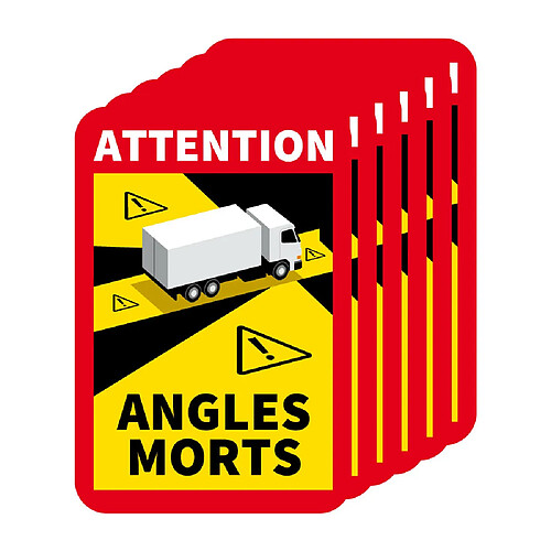 Signaletique Biz Autocollants Attention Angles Morts Poids Lourds (M0374). Autocollant Angle Mort Camion Officiel. Stickers 17 cm x 25 cm