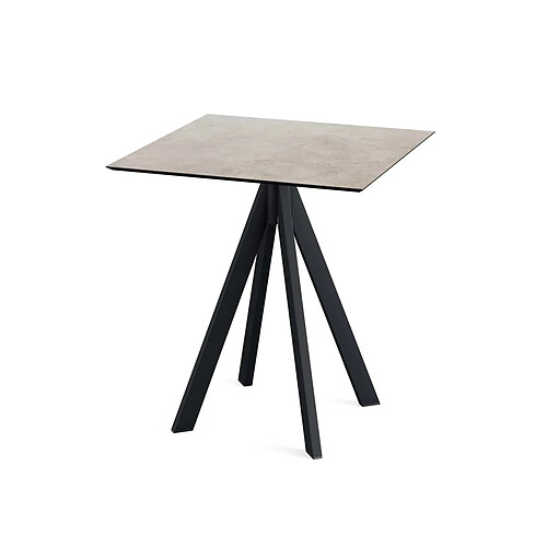 Materiel Chr Pro Table de bistrot Infinity avec piètement noir + plateau HPL 70x70 cm - Veba