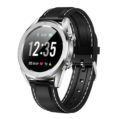 Wewoo Montre connectée Bracelet en silicone étanche DT28 1.54inch IP68 Smartwatch Bluetooth 4.2Rappel des appels entrants / pression artérielle / Paiement Black Silver