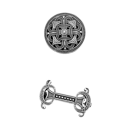 2x Broche Épingle à Capuchon Boucle Médiévale Amulette Nordique Viking Bijoux Style Collection Viking