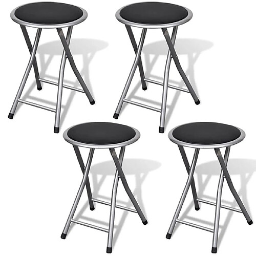 vidaXL Tabourets de bar pliables lot de 4 similicuir