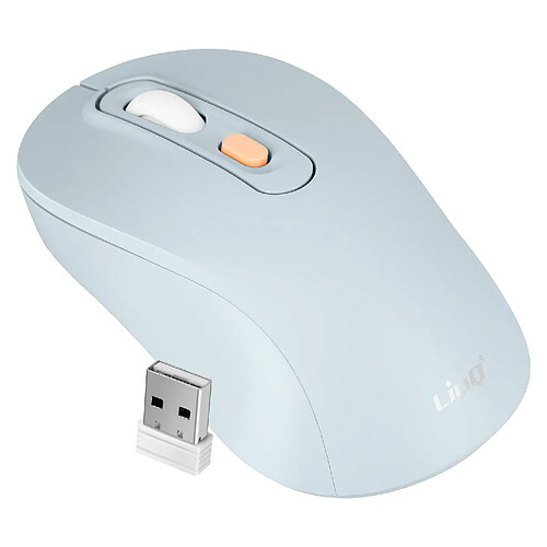 LinQ Souris Sans Fil Bluetooth ou WiFi 2.4Ghz Précision et Confort Bleu Pâle