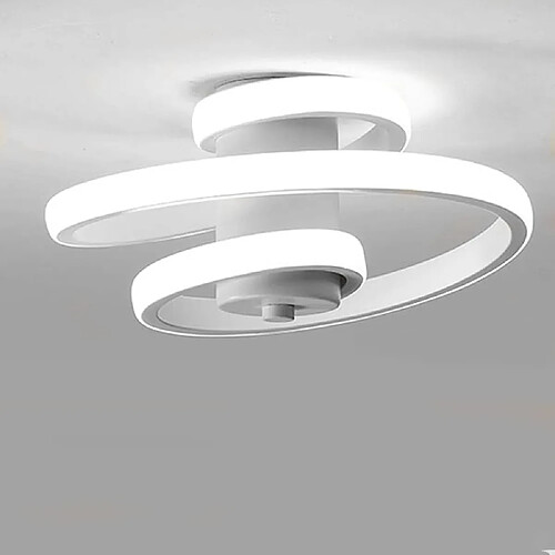 Stoex Plafonnier Led Design en Spirale Lampe de Plafond Moderne Blanc Lustre Nordique Blanc Froid Simple Luminaire Plafonnier Créatif