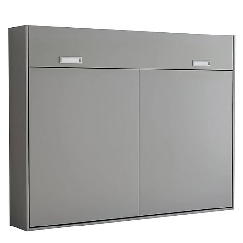 Inside 75 Armoire lit escamotable VERTIGO gris mat couchage 140*200 cm