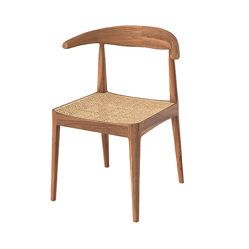 Rendez Vous Deco Chaise Java en bois de teck et tressage cannage en rotin