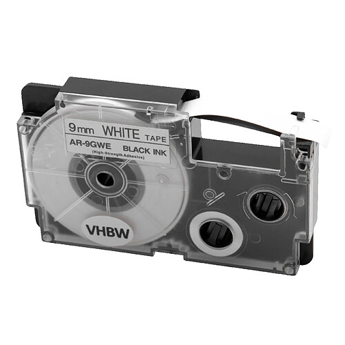 vhbw cassette cartouche 9mm noir sur blanc pour imprimante d´étiquette Casio KL-HD1, KL-P1000