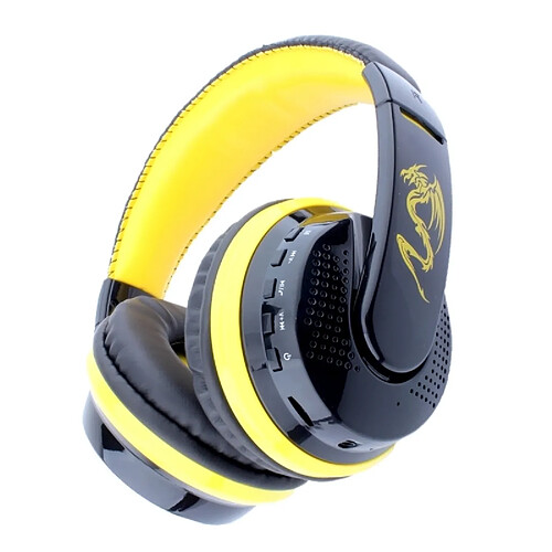 Wewoo Pour iPhone, Galaxy, Huawei, Xiaomi, jaune LG, HTC et autres smartphone Bluetooth 4.1 Casque stéréo, FM & Carte TF,