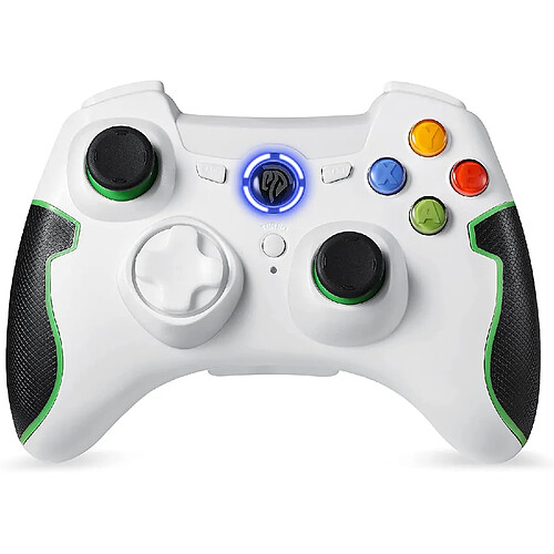 Winkoo.fr Manette PC sans Fil, Manette PC Connectée par USB, Manette PS3 avec Double Vibration et Turbo, Compatible pour PC et PS3 - Blanc et Noir