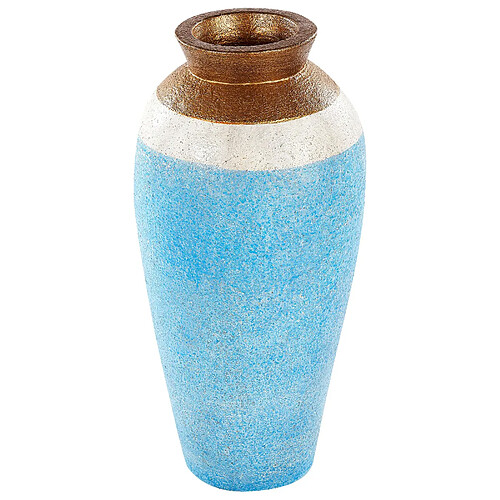 Beliani Vase décoratif PLATEJE fait à la main Céramique 42 cm Bleu