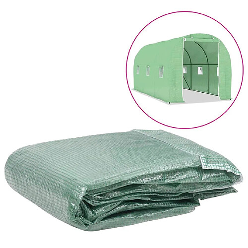 vidaXL Couverture de remplacement de serre (9 m²) 200x450x200 cm Vert