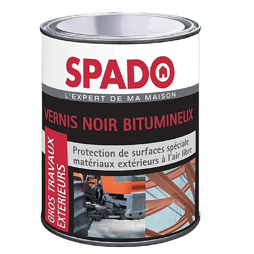 Vernis Noir Bitumeux - Gros travaux - 1 L - SPADO