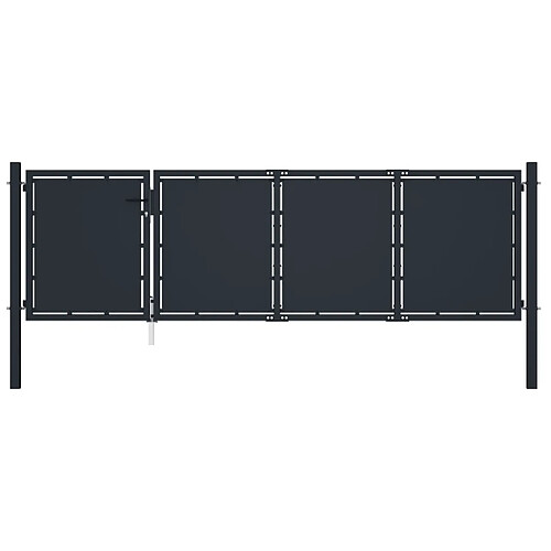 vidaXL Portail de jardin Acier 350x100 cm Anthracite