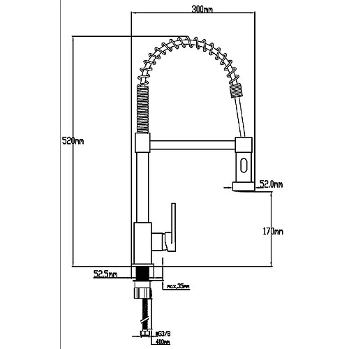 DP Bath Profesional - Robinet Mitigeur de cuisine (évier) chromé