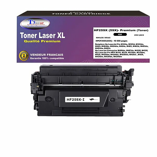 T3AZUR - Toner Laser compatible avec HP LaserJet Pro M404, M404dn, M404dw remplace (59X) Noir