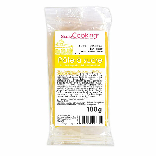 Scrapcooking Pâte à sucre jaune 100 g