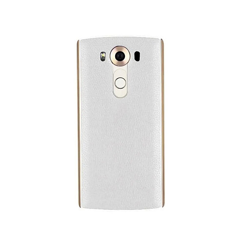 Wewoo Coque arrière blanc pour LG V10 Couverture Arrière en Cuir avec Autocollant NFC pièce détachée