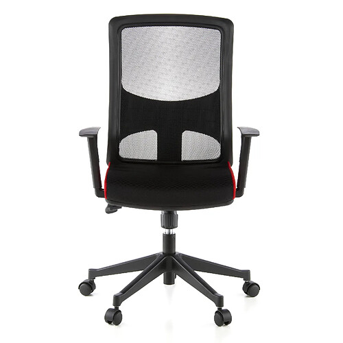 Siège de bureau / Fauteuil de direction LAVITA, tissu maille noir / rouge hjh OFFICE