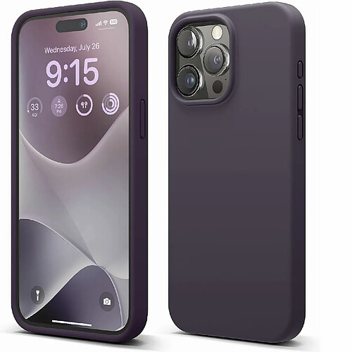 Riffi Riff Slim & Soft Silicone Soft Back Cover Case pour Apple iPhone 15 Pro Max Violet