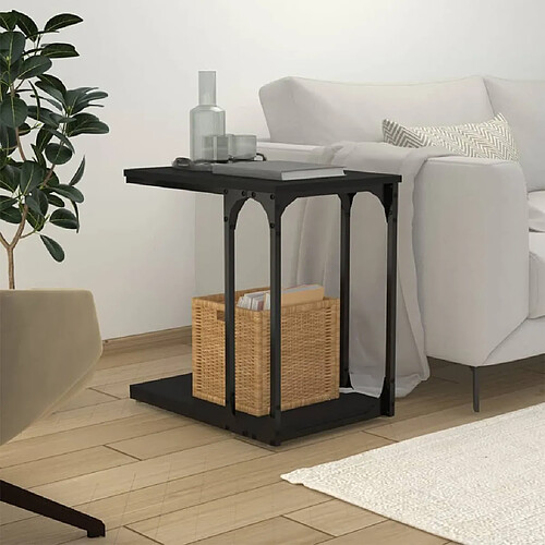 vidaXL Table d'appoint Noir 50x35x52 cm Bois d’ingénierie