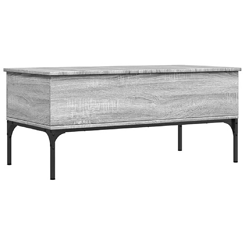 Maison Chic Table basse pour salon | Table à café sonoma gris 100x50x45 cm bois d'ingénierie et métal -GKD42142