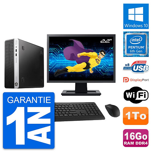 PC HP 400 G4 SFF Ecran 22" Intel G4400 RAM 16Go Disque Dur 1To Windows 10 Wifi · Occasion