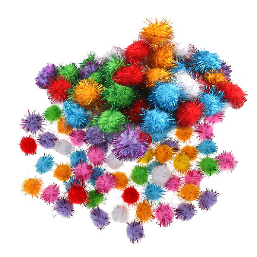 170pcs Boules de Pompon Multicolors Rondes 1.5cm et 3.5cm